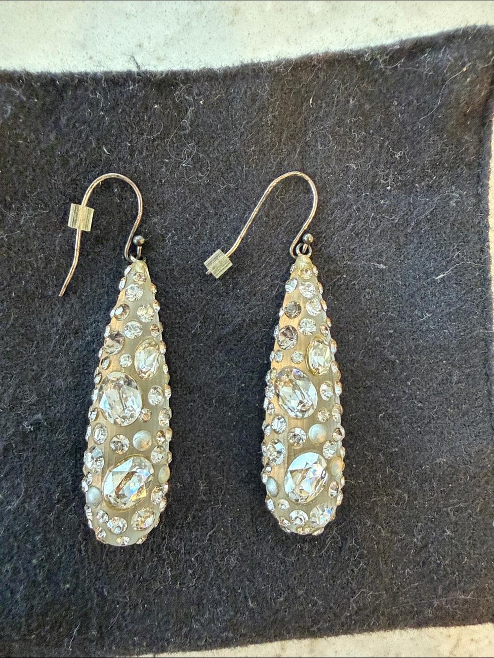 Alexis Bittar Clear Crystal Teardrop Dangle Earrings -